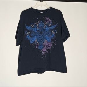 4 Seasons Blue Short Sleeve Tee with Graphic Design